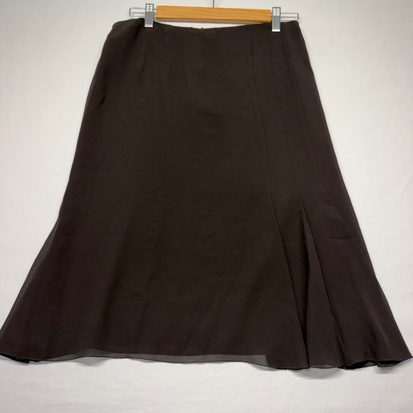 Akris Dresses & Skirts - Akris Black Double Layer Silk Godet Pleated A-Line Skirt 10 Bergdorf Italy
